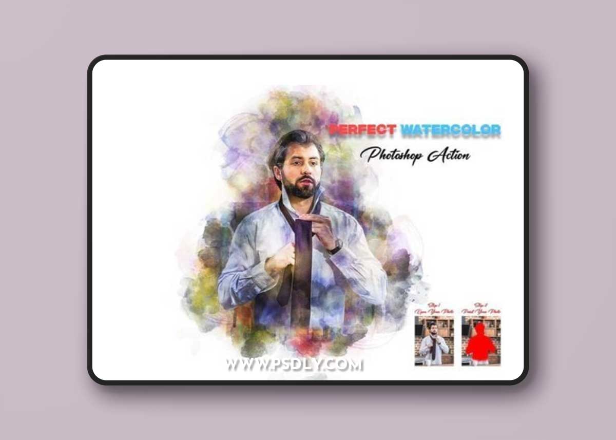 Creativemarket - Perfect Watercolor Photoshop Action 10959152