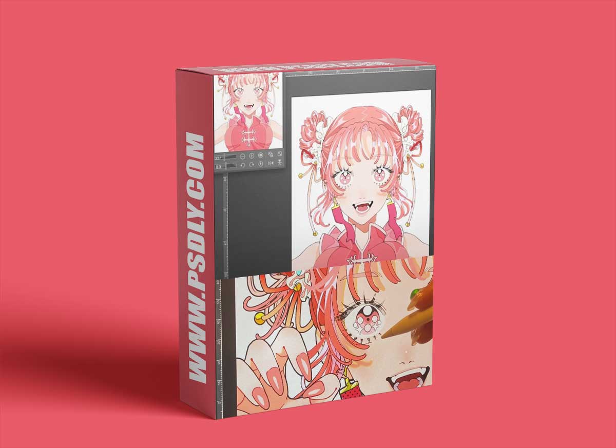 Girl character illustration course with a focus on sparkling colors and lines