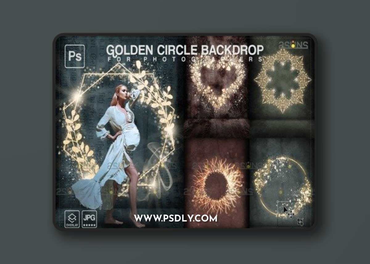 Golden-Lighting-Circle-Backdrop-Overlays