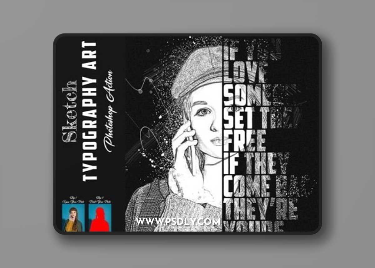 Sketch Typography Art Photoshop Action