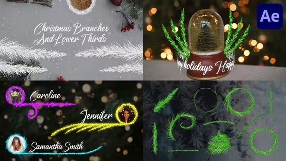 Videohive Christmas Branches And Lower Thirds for After Effects 42265253