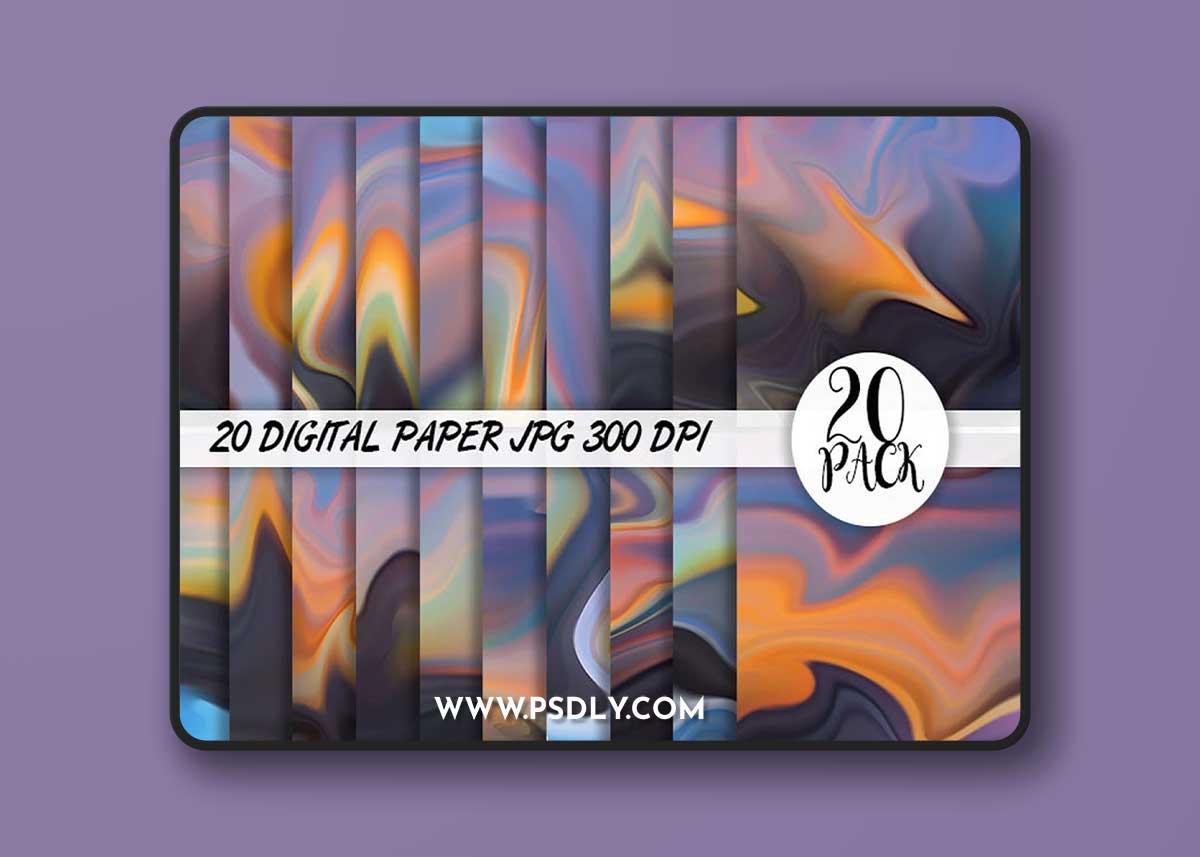 Creativemarket - Digital paper design realistic wave 10896839