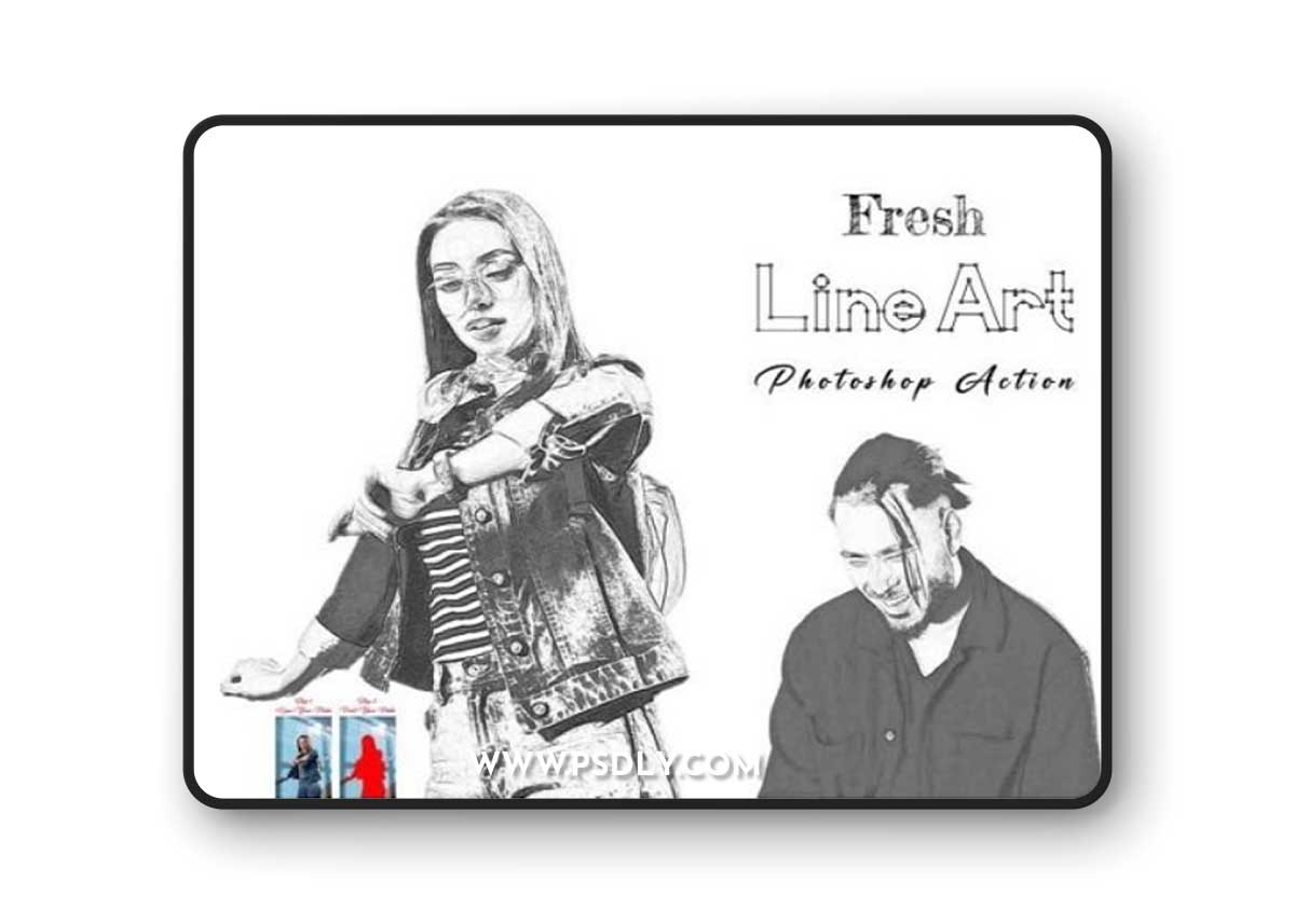 Fresh Line Art Photoshop Action