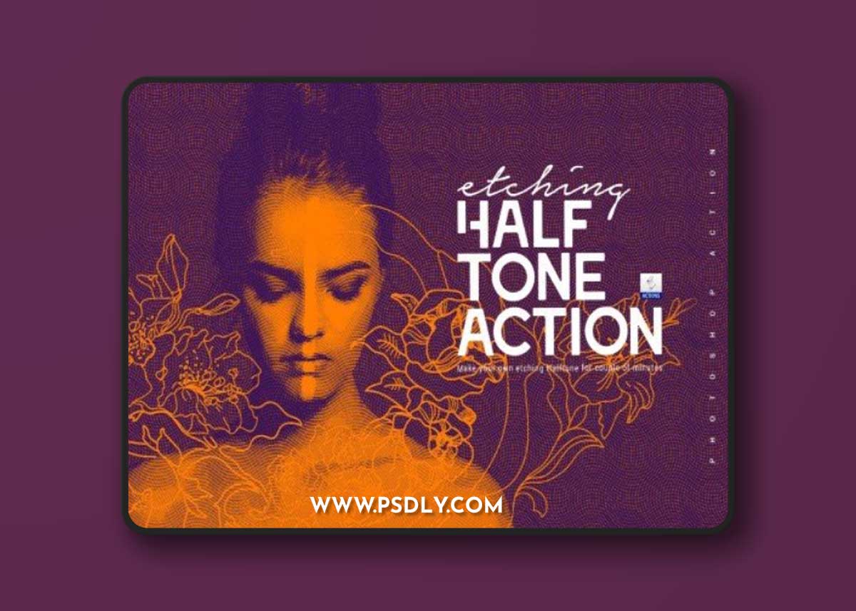 InventActions - Etching Halftone Photoshop Action