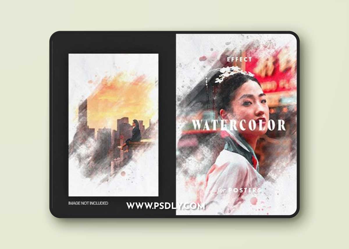 Realistic Watercolor Photo Effects - 22 Premium Templatas for Photoshop