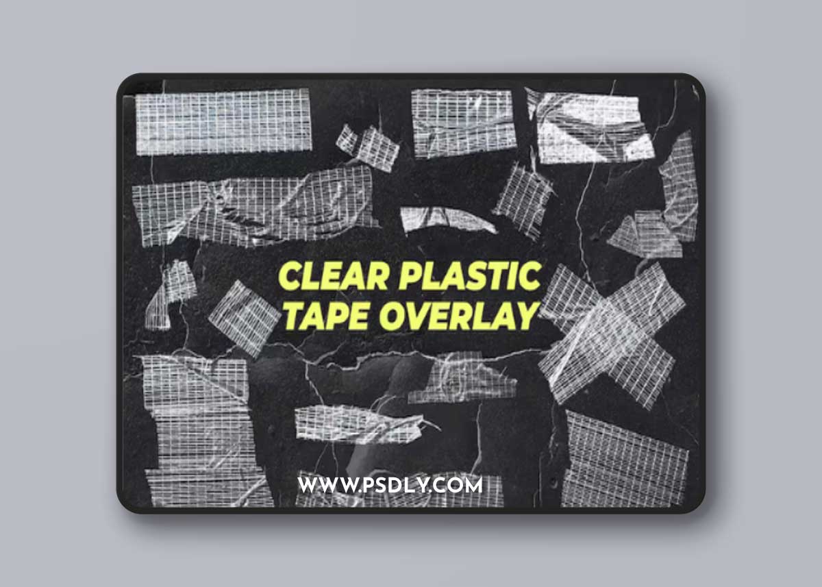 16 Transparent Plastic Tape Overlay Texture