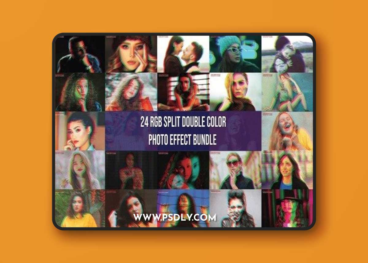 24 RGB Split Double Color Photo Effect