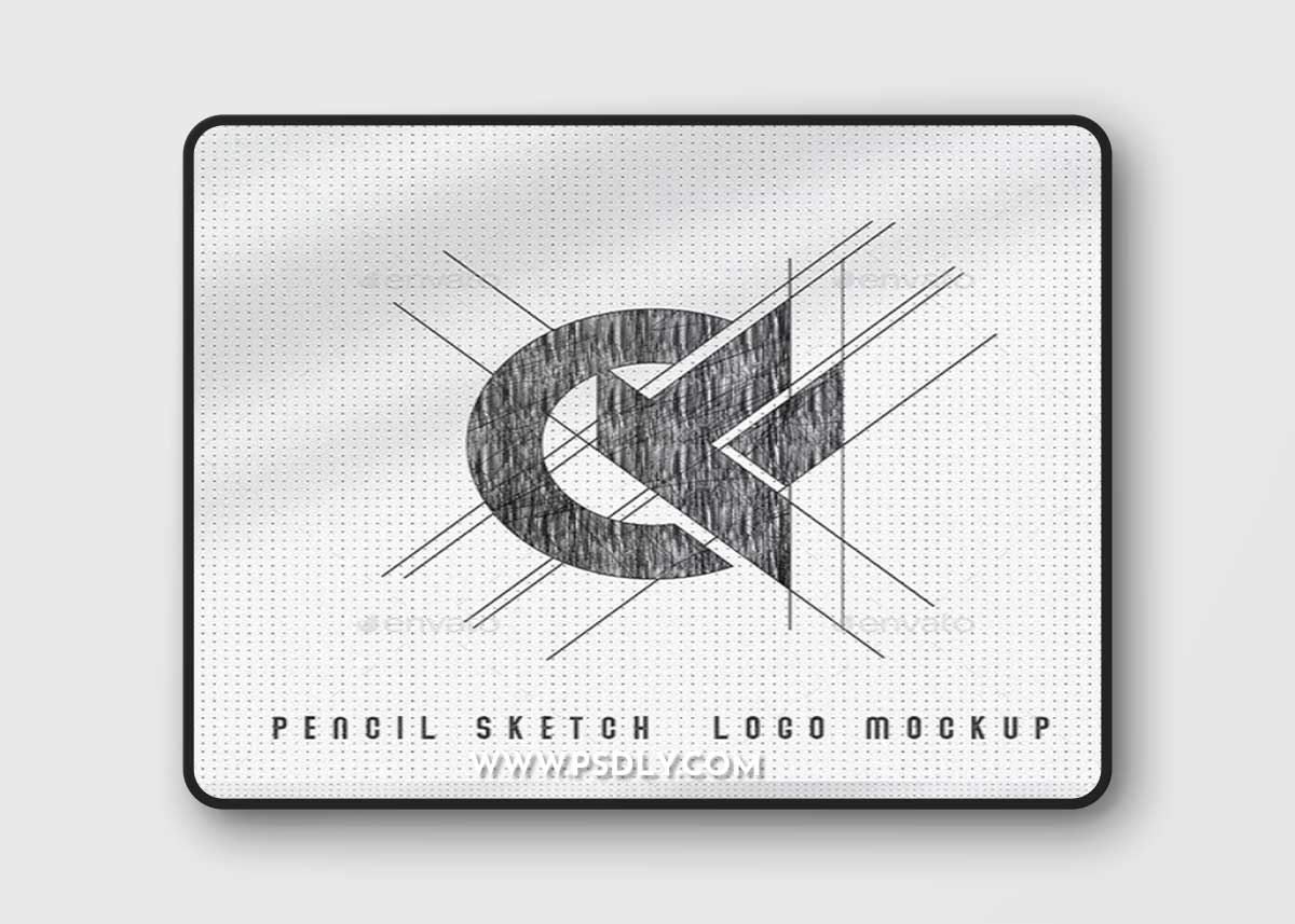 GraphicRiver - Pencil Sketch Photoshop Logo Mockup 41500248