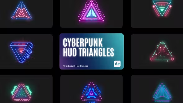 Videohive Cyberpunk HUD Triangles for After Effects 43641132
