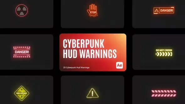 Videohive Cyberpunk HUD Warning for After Effects 43856626