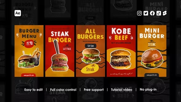 Videohive Fast Food Instagram Stories 43745434