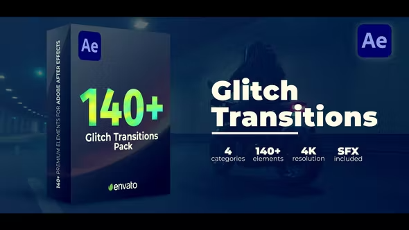 Videohive Glitch Transitions 43601069