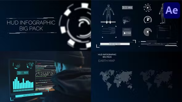 Videohive Hud Infographic Big Pack for After Effects 43235711