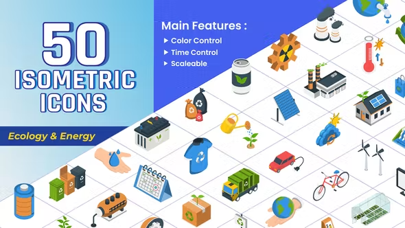 Videohive Isometric Icons - Ecology & Energy 43428238