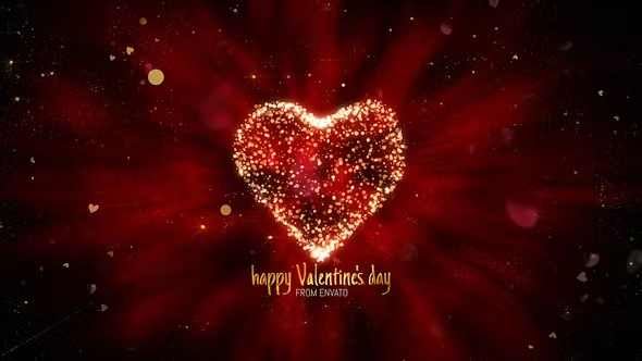 Videohive Perfect Happy Valentines Day Heart Greetings With Glitter. 43388224