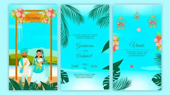 Traditional Punjabi Theme Wedding Invitation Story