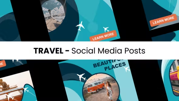 Videohive Travel - Social Media Posts 43396575