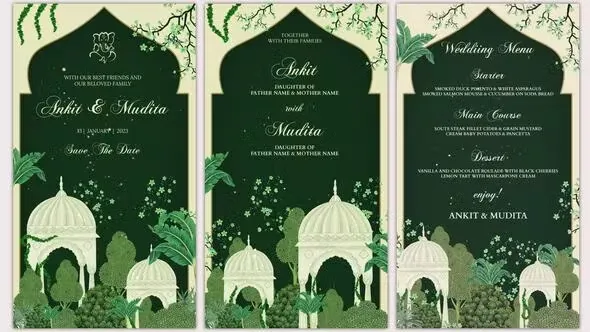 Videohive Unique wedding Invitation Traditional theme Card 43806515