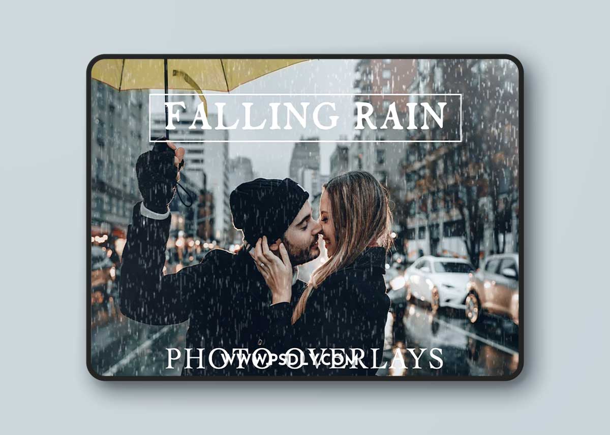 Creativemarket - 25 Falling Rain Weather Overlays 3816073