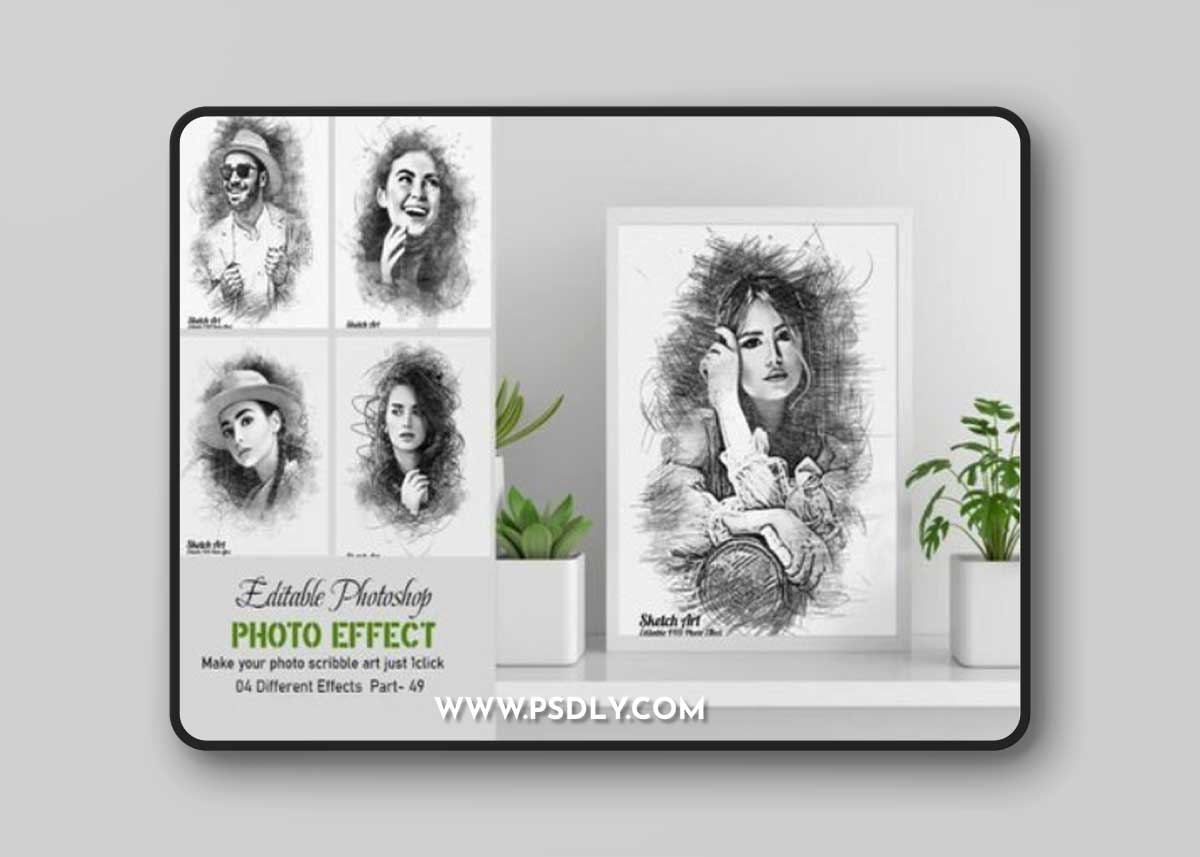 Editable Photoshop Photo Sketch