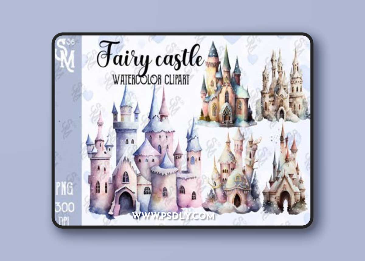 Fairy Castle - Watercolor Clipart Bundle