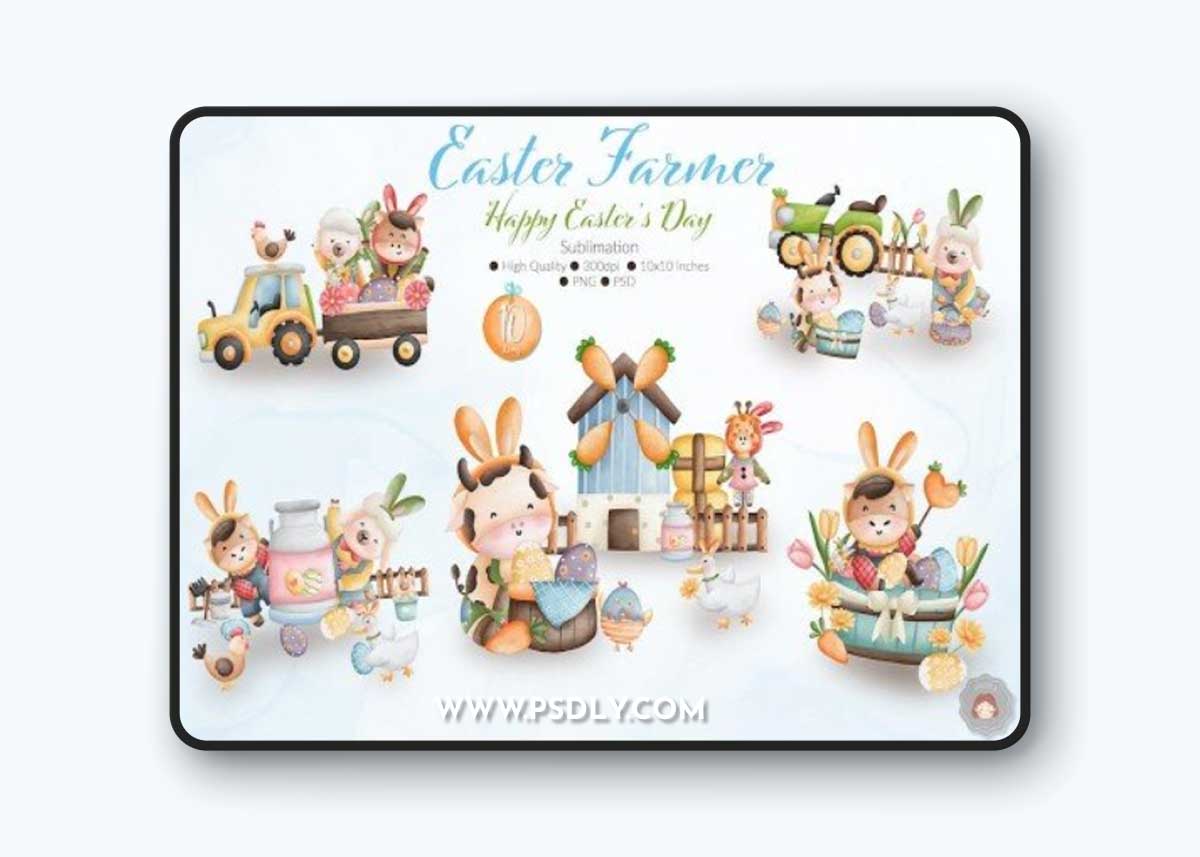 Happy Easter Rabbit Animal Farmer Collection