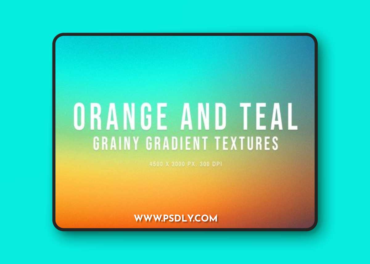 Orange And Teal Grainy Gradient Textures
