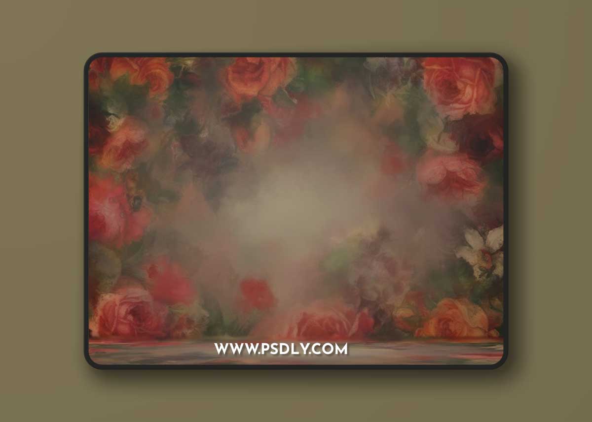 Peachy roses digi background