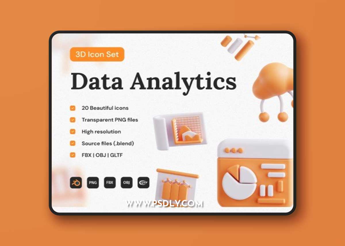 UI8 - Data Analytics 3D Icon Set