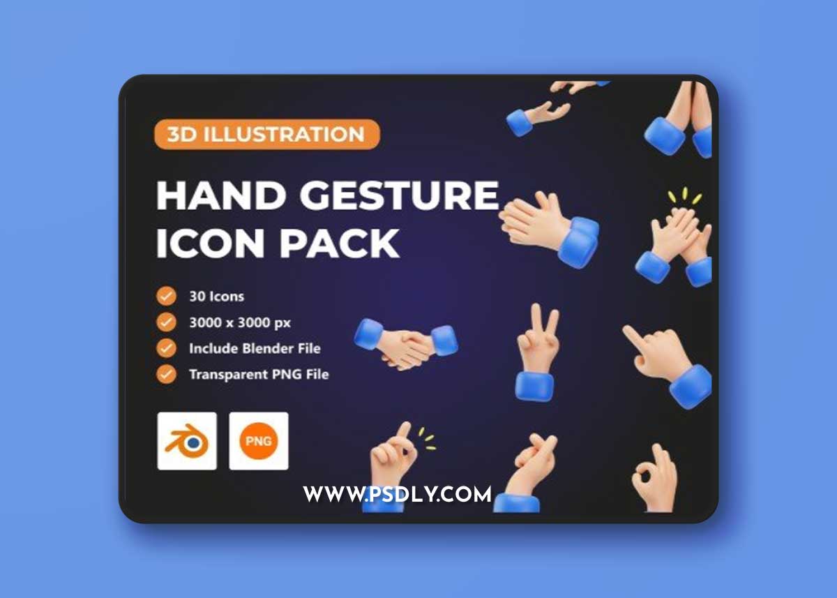 UI8 - Hand Gesture 3D Icon Pack