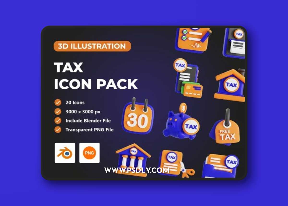 UI8 - Tax 3D Icon Set