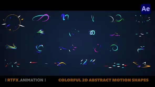 Videohive Colorful 2D Abstract Shape Animations [After Effects] 44399130