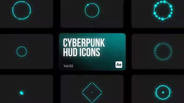 Cyberpunk HUD Icons 02 for After Effects