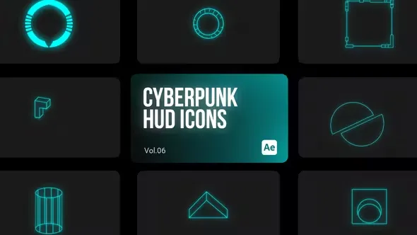 Videohive Cyberpunk HUD Icons 06 for After Effects 44112974
