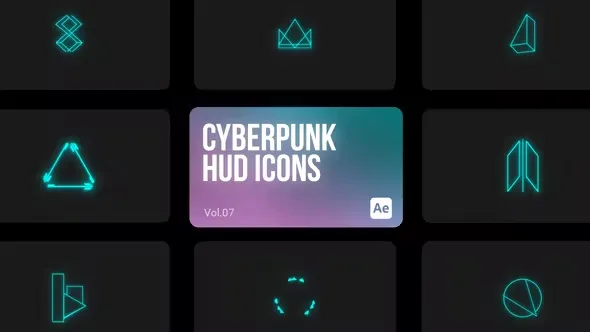 Cyberpunk HUD Icons 07 for After Effects