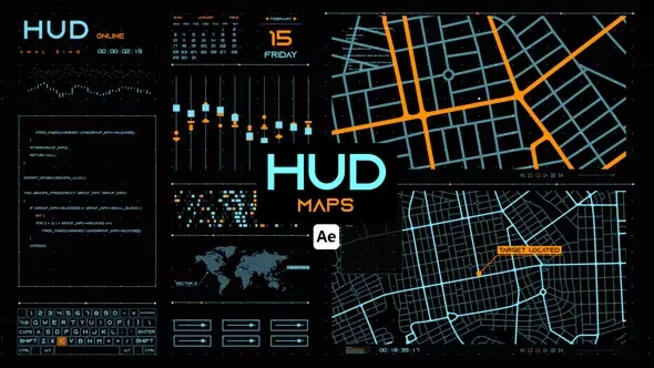 Videohive HUD Maps for After Effects 44657484