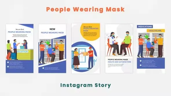 Videohive People Wearing Mask Instagram Story 44420829