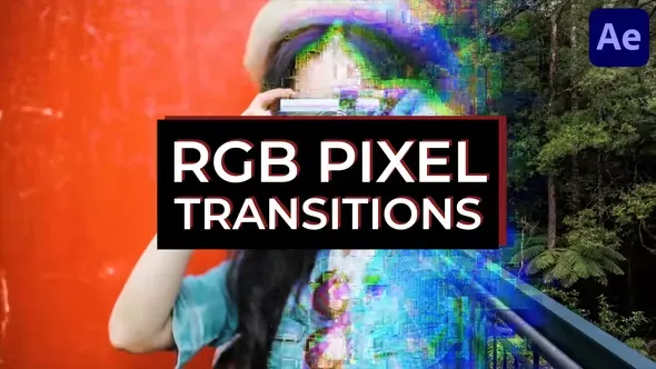 Videohive RGB Pixel Transitions for After Effects 44452835