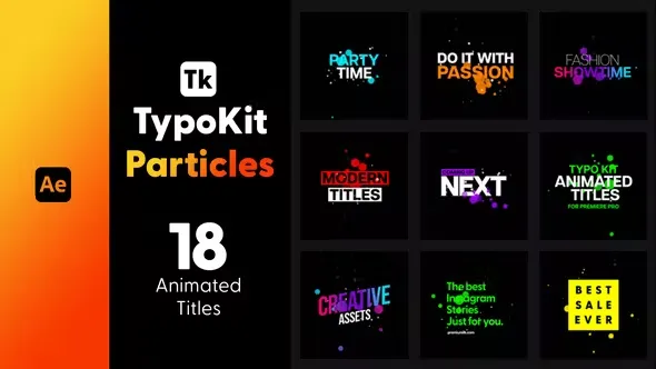 Videohive Typo Kit Particles Titles for After Effects 44565286