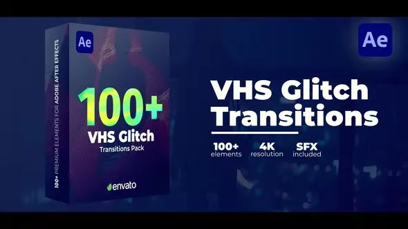 Videohive VHS Glitch Transitions 43934786