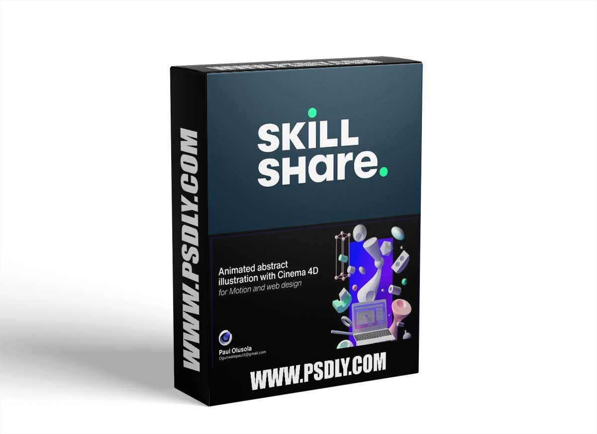 Animated abstract illustration with Cinema 4D for Motion and web design