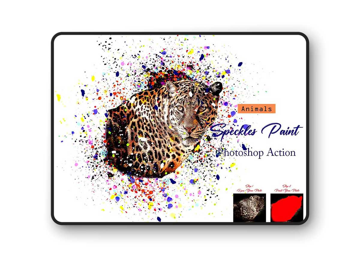 CreativeMarket - Animals Speckles Paint PS Action 15943404