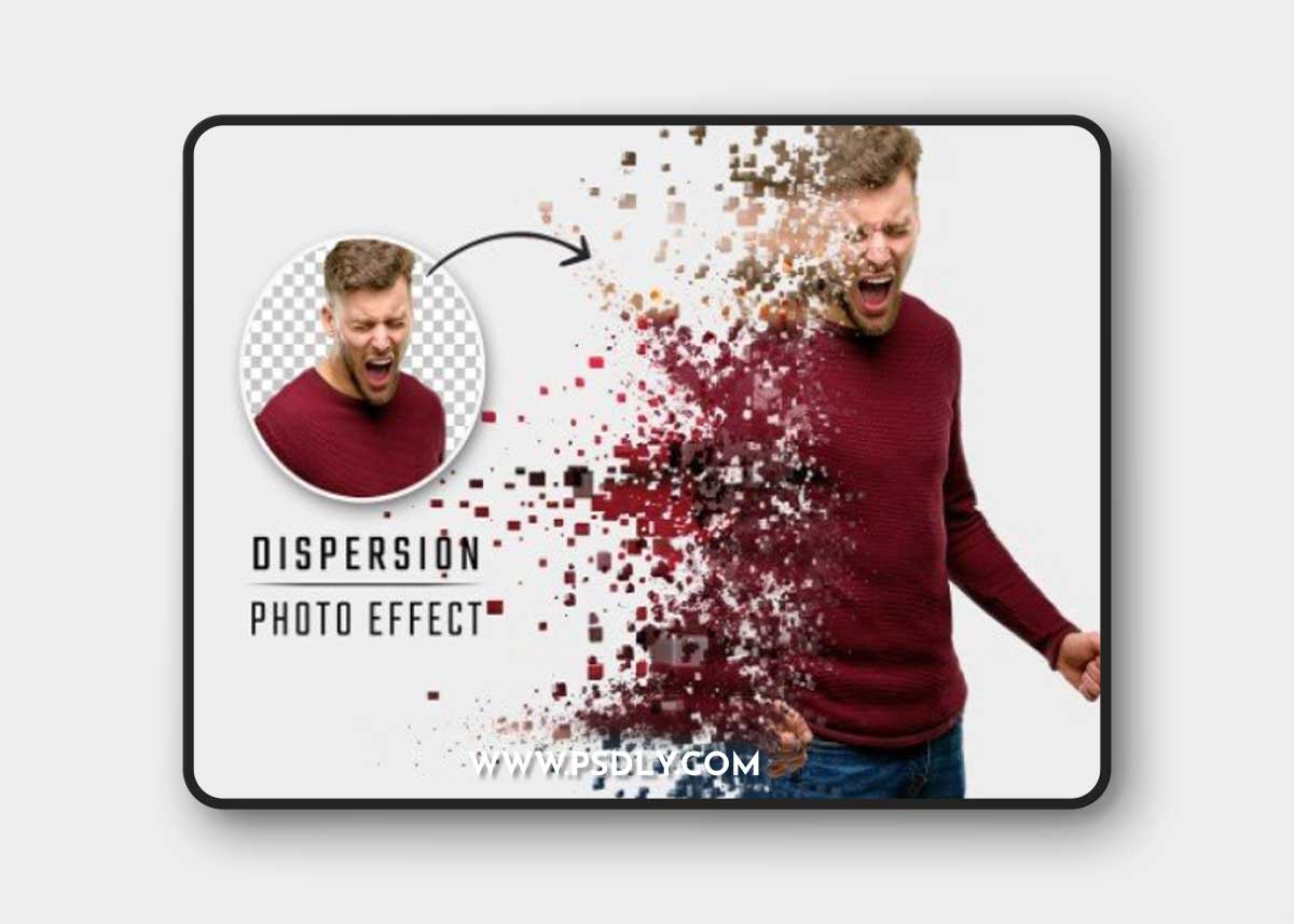Dispersion Photo Effect with Exploding Pixels Mockup 582425030