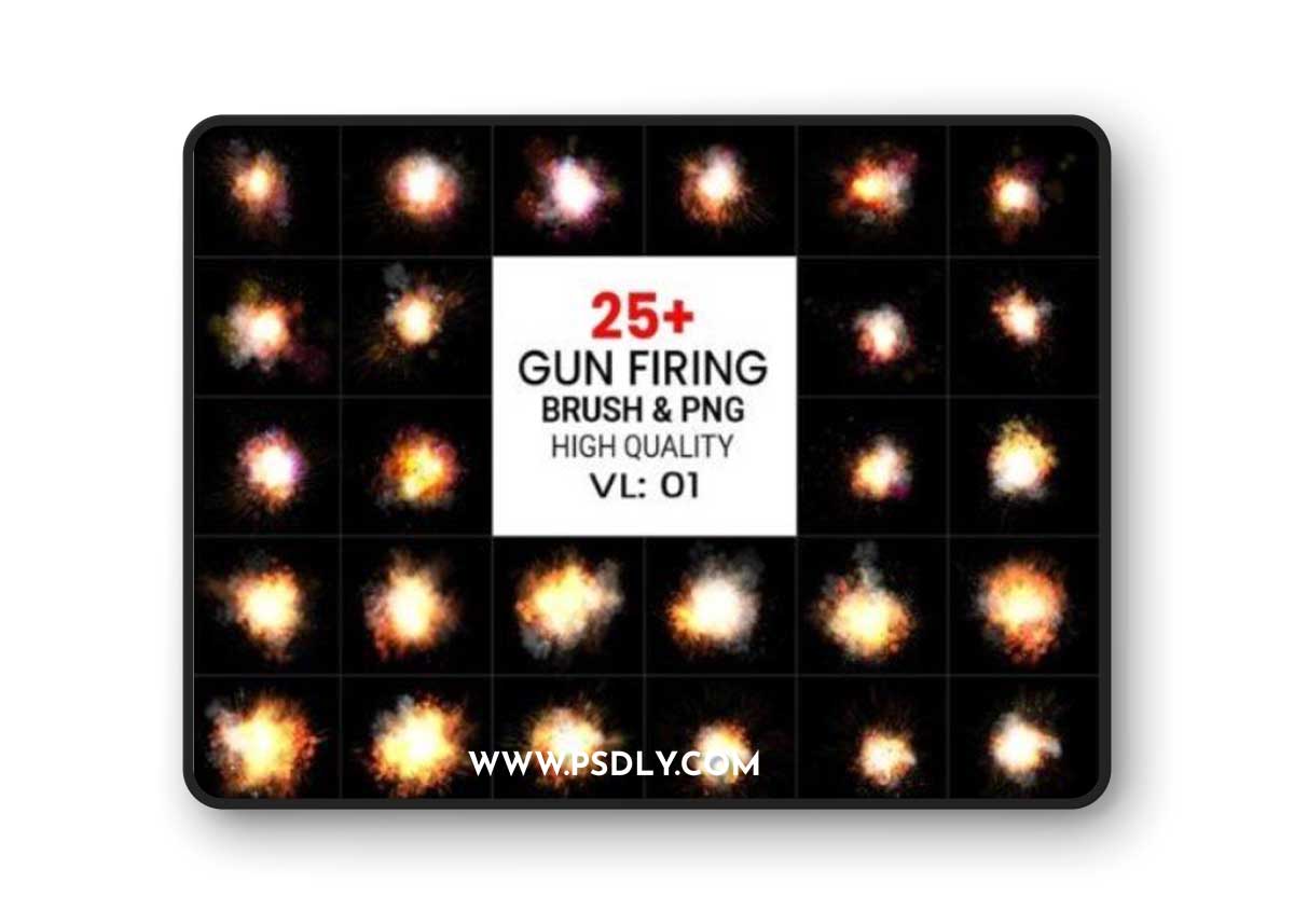 PS Gun Firing Brushes & Png Pack