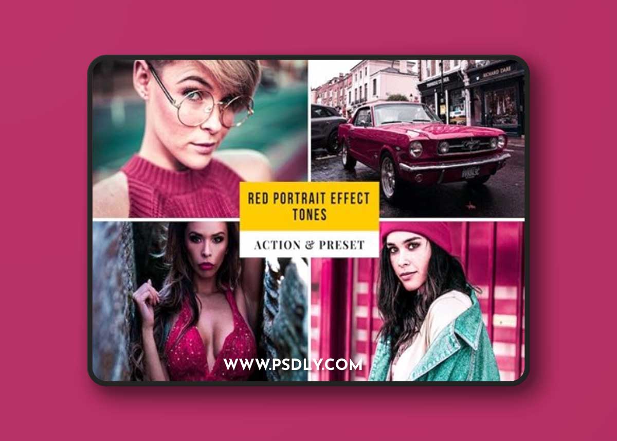 Red Portrait Effect Tones Action & Lightroom Preset EFTKE53