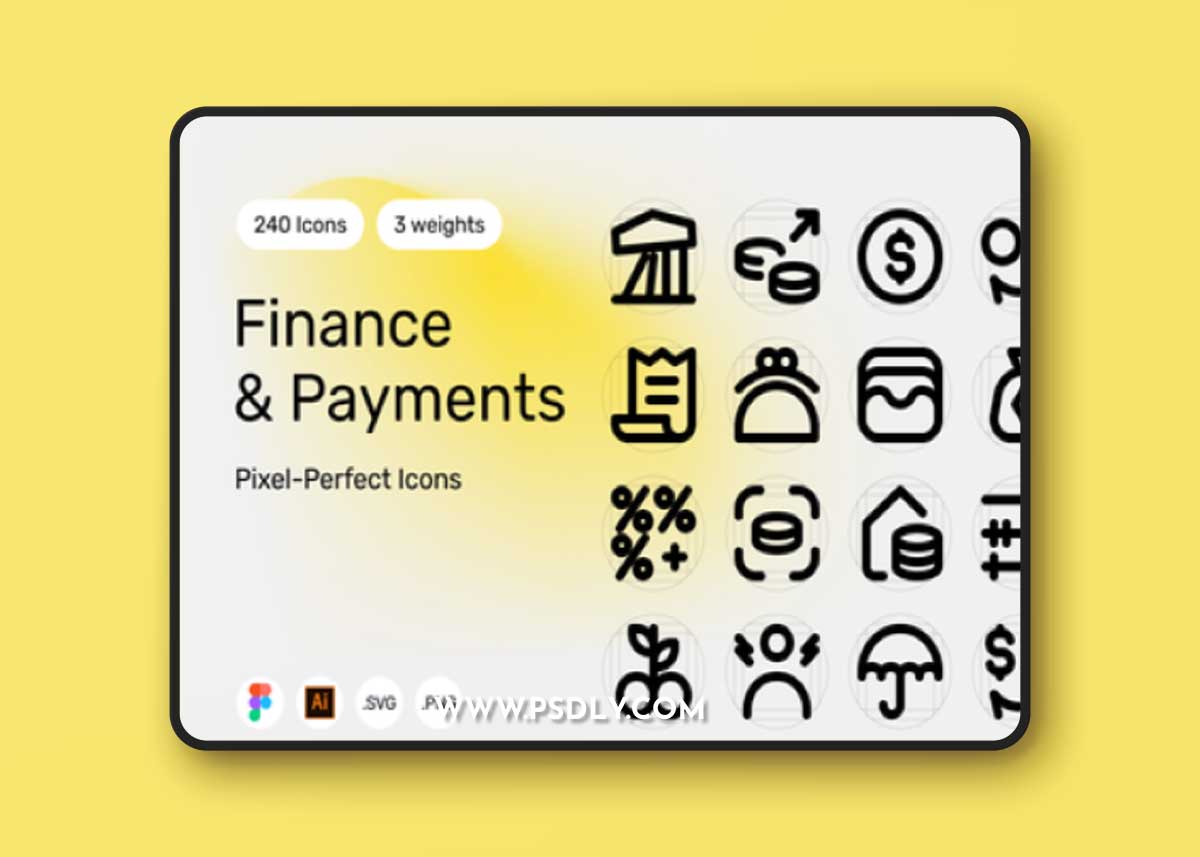 UI8 - Finance & Payments — Pixel-Perfect 240 Icons