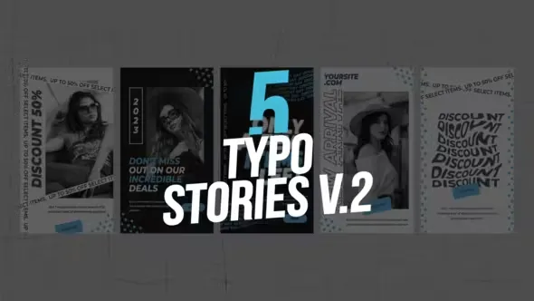 Videohive 5 Typo Stories V.2 45192229