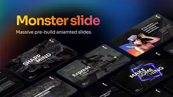 Videohive Monster Slide Aniamted Text Full Screen Background Video Display After Effect Template 44779087