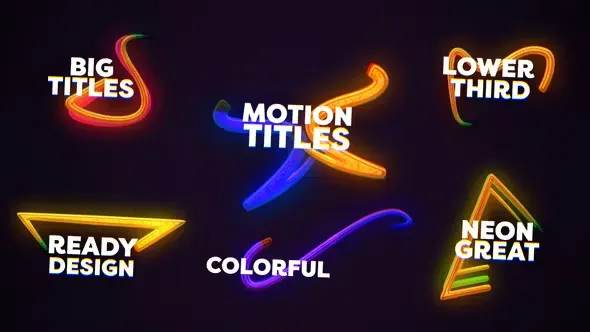 Videohive Neon Lower Thirds Big Titles 45193263