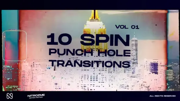 Videohive Punch Hole Spin Transitions Vol. 01 44940755